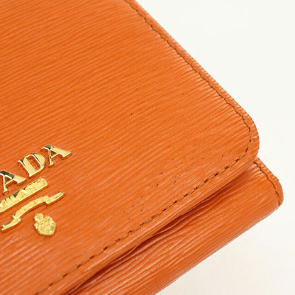 中古 プラダ 三つ折り財布 三折財布 コンパクト レディース ブランド PRADA ヴィッテロムーブ  1MH176 オレンジ USDPR119222011
