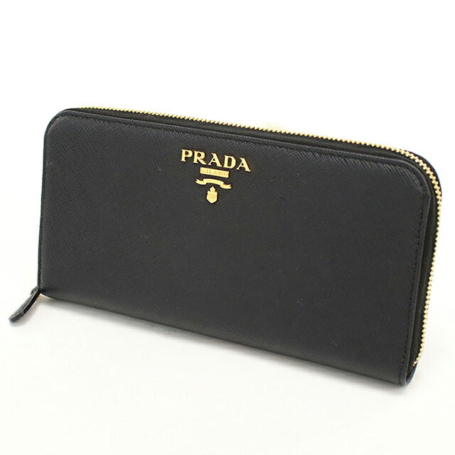 中古 プラダ 長財布ラウンドファスナー レディース ブランド PRADA サフィアーノレザー  レザー 1ML506 ブラック USDPR119280011
