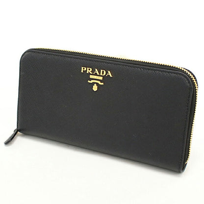 中古 プラダ 長財布ラウンドファスナー レディース ブランド PRADA サフィアーノレザー  レザー 1ML506 ブラック USDPR119280011