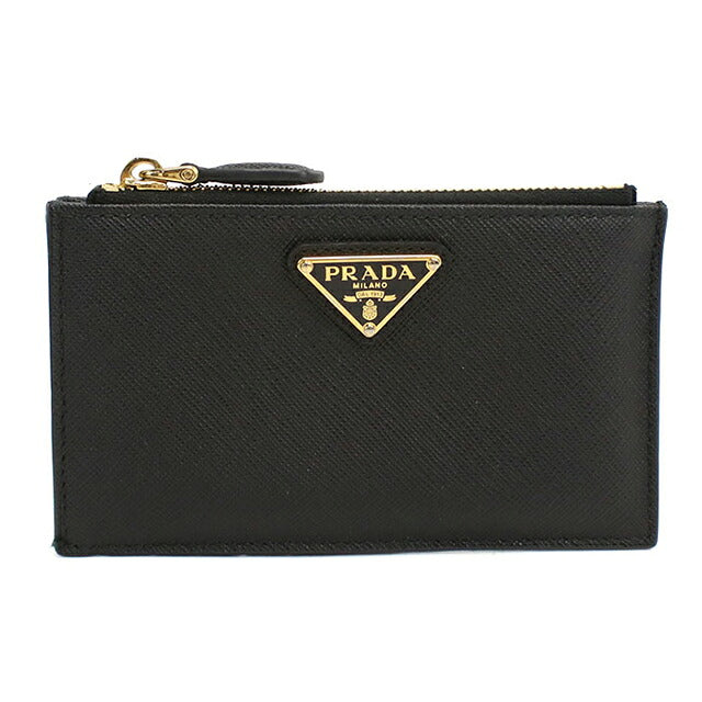 中古 プラダ 小銭入れ レディース ブランド PRADA サフィアーノ トライアングル カードケース 1MC086 QHH F0002 ブラック USDPR119374011