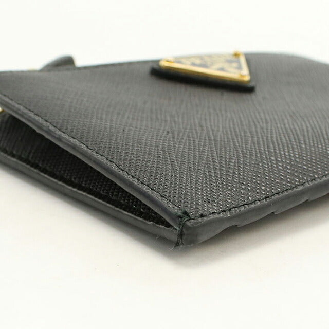 中古 プラダ 小銭入れ レディース ブランド PRADA サフィアーノ トライアングル カードケース 1MC086 QHH F0002 ブラック USDPR119374011