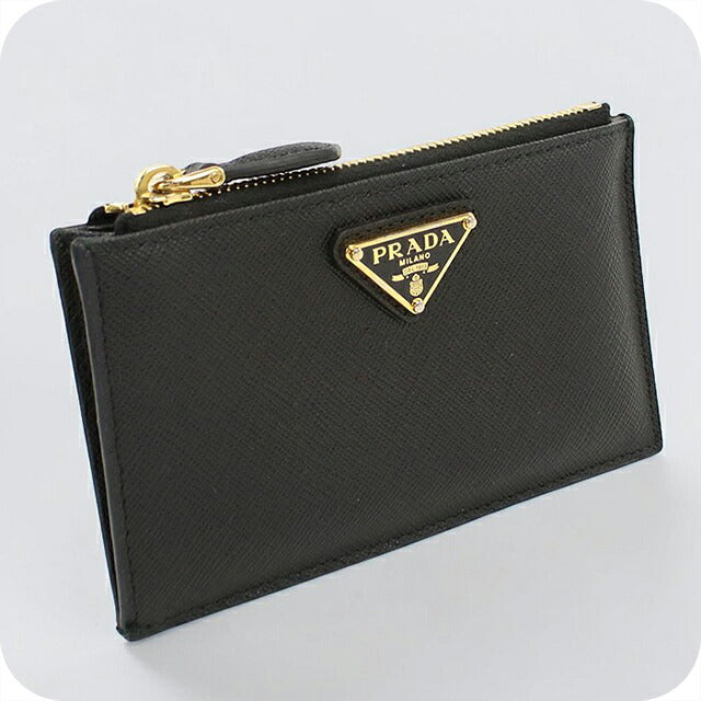 中古 プラダ 小銭入れ レディース ブランド PRADA サフィアーノ トライアングル カードケース 1MC086 QHH F0002 ブラック USDPR119374011