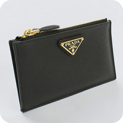 中古 プラダ 小銭入れ レディース ブランド PRADA サフィアーノ トライアングル カードケース 1MC086 QHH F0002 ブラック USDPR119374011