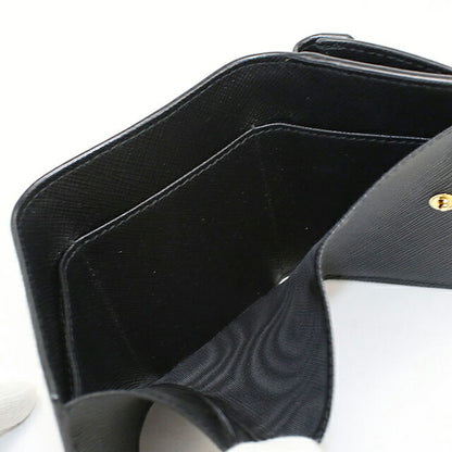 中古 プラダ 三つ折り財布 三折財布 コンパクト レディース ブランド PRADA  サフィアーノレザー財布 1MH021 QWA F0002 ブラック USDPR119375011