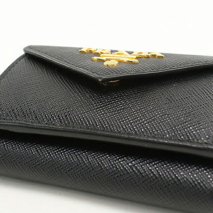 中古 プラダ 三つ折り財布 三折財布 コンパクト レディース ブランド PRADA  サフィアーノレザー財布 1MH021 QWA F0002 ブラック USDPR119375011
