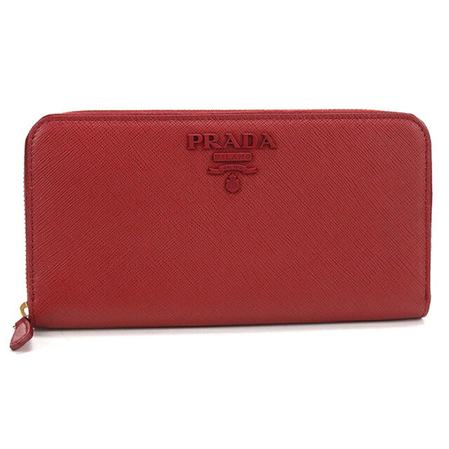 中古 プラダ 長財布ラウンドファスナー レディース ブランド PRADA サフィアーノレザー  レザー 1ML506 2EBW F068Z レッド USDPR119417011