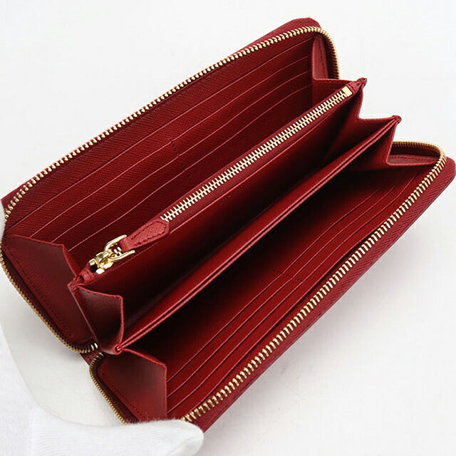 中古 プラダ 長財布ラウンドファスナー レディース ブランド PRADA サフィアーノレザー  レザー 1ML506 2EBW F068Z レッド USDPR119417011