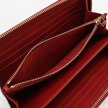 中古 プラダ 長財布ラウンドファスナー レディース ブランド PRADA サフィアーノレザー  レザー 1ML506 2EBW F068Z レッド USDPR119417011