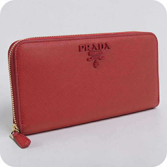 中古 プラダ 長財布ラウンドファスナー レディース ブランド PRADA サフィアーノレザー  レザー 1ML506 2EBW F068Z レッド USDPR119417011