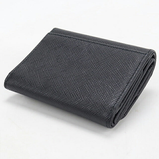 中古 プラダ 三つ折り財布 三折財布 コンパクト レディース ブランド PRADA  サフィアーノトライアングル レザー 1MH043 QHH F0632 ブラック USDPR119419011