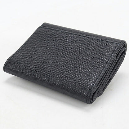 中古 プラダ 三つ折り財布 三折財布 コンパクト レディース ブランド PRADA  サフィアーノトライアングル レザー 1MH043 QHH F0632 ブラック USDPR119419011