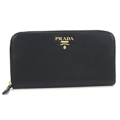 中古 プラダ 長財布ラウンドファスナー レディース ブランド PRADA サフィアーノレザー  レザー 1ML506 ブラック USDPR119428011