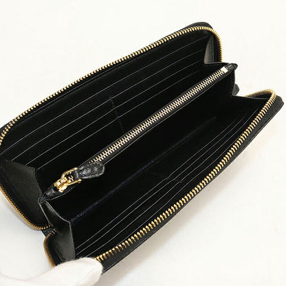 中古 プラダ 長財布ラウンドファスナー レディース ブランド PRADA サフィアーノレザー  レザー 1ML506 ブラック USDPR119428011