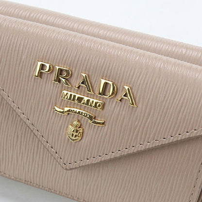 中古 プラダ 三つ折り財布 三折財布 コンパクト レディース ブランド PRADA ヴィッテロムーブ  レザー 1MH021 2B6P F0236 ベージュ USDPR119430011