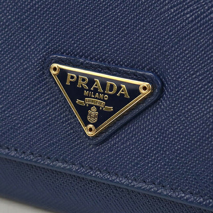 中古 プラダ 長財布二折 レディース ブランド PRADA  サフィアーノトライアングル レザー 1MH132 ブルー USDPR119510011