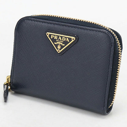 中古 プラダ 小銭入れ レディース ブランド PRADA サフィアーノトライアングル コインケース レザー ネイビー USDPR119512011