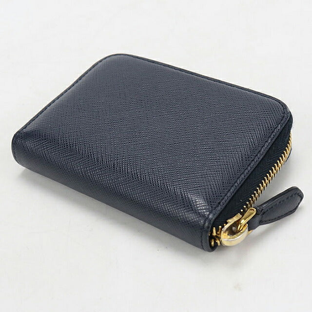 中古 プラダ 小銭入れ レディース ブランド PRADA サフィアーノトライアングル コインケース レザー ネイビー USDPR119512011