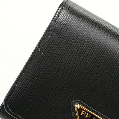 中古 プラダ 三つ折り財布 三折財布 コンパクト レディース ブランド PRADA   ブラック USDPR119586011