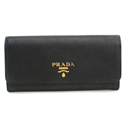 中古 プラダ 長財布二折 レディース ブランド PRADA  サフィアーノレザー 1MH132 QWA F0002 ブラック USDPR119611011