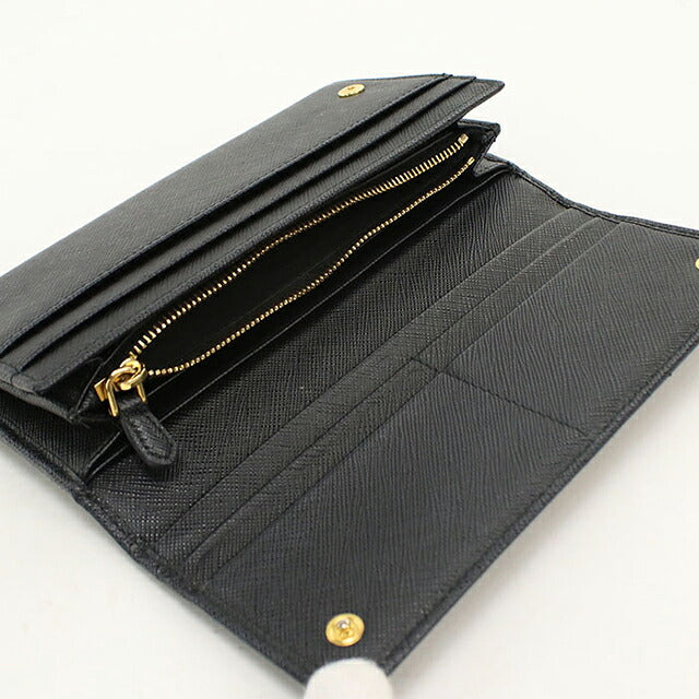 中古 プラダ 長財布二折 レディース ブランド PRADA  サフィアーノレザー 1MH132 QWA F0002 ブラック USDPR119611011