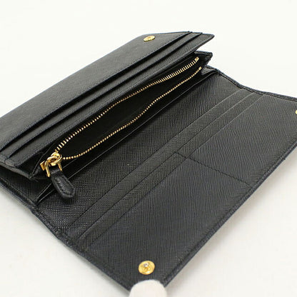 中古 プラダ 長財布二折 レディース ブランド PRADA  サフィアーノレザー 1MH132 QWA F0002 ブラック USDPR119611011