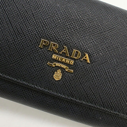 中古 プラダ 長財布二折 レディース ブランド PRADA  サフィアーノレザー 1MH132 QWA F0002 ブラック USDPR119611011