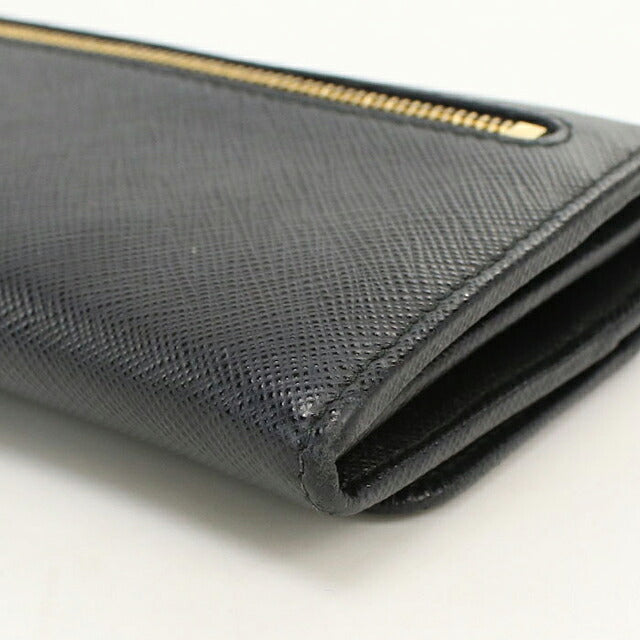 中古 プラダ 長財布二折 レディース ブランド PRADA  サフィアーノレザー 1MH132 QWA F0002 ブラック USDPR119611011