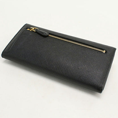 中古 プラダ 長財布二折 レディース ブランド PRADA  サフィアーノトライアングル レザー 1MH132 ブラック USDPR119853011
