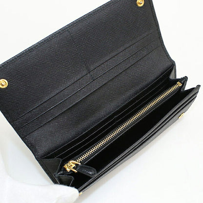中古 プラダ 長財布二折 レディース ブランド PRADA  サフィアーノトライアングル レザー 1MH132 ブラック USDPR119853011