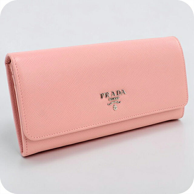 中古 プラダ 長財布二折 レディース ブランド PRADA  サフィアーノレザー レザー 1MH132 ピンク USDPR119877011