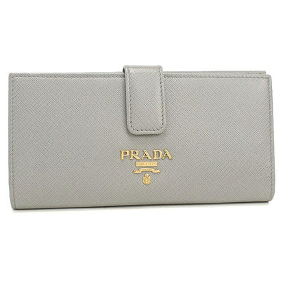 中古 プラダ 長財布二折 レディース ブランド PRADA  サフィアーノマルチカラー レザー 1MV025 グレー USDPR119878011