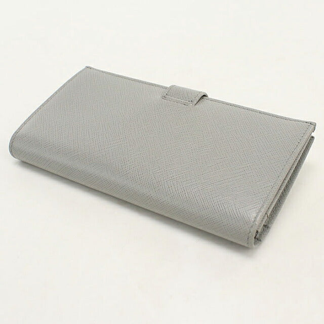中古 プラダ 長財布二折 レディース ブランド PRADA  サフィアーノマルチカラー レザー 1MV025 グレー USDPR119878011