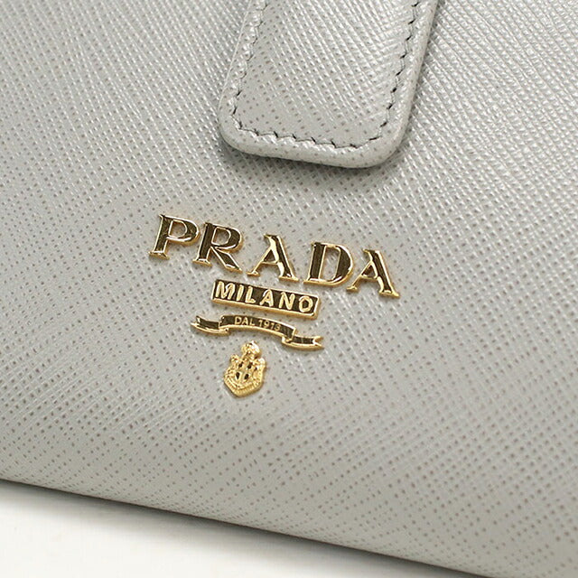 中古 プラダ 長財布二折 レディース ブランド PRADA  サフィアーノマルチカラー レザー 1MV025 グレー USDPR119878011