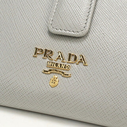 中古 プラダ 長財布二折 レディース ブランド PRADA  サフィアーノマルチカラー レザー 1MV025 グレー USDPR119878011