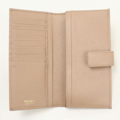 中古 プラダ 長財布二折 レディース ブランド PRADA  サフィアーノレザー レザー 1MV025 QWA F0236 ベージュ USDPR119879011