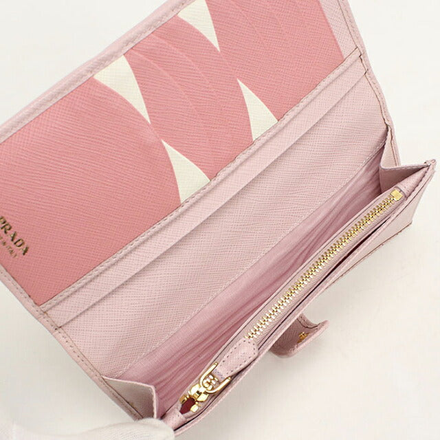 中古 プラダ 長財布二折 レディース ブランド PRADA  サフィアーノマルチカラー レザー 1MV025 ピンク USDPR119880011