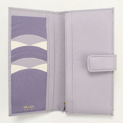 中古 プラダ 長財布二折 レディース ブランド PRADA  サフィアーノマルチカラー レザー 1MV025 パープル USDPR119881011