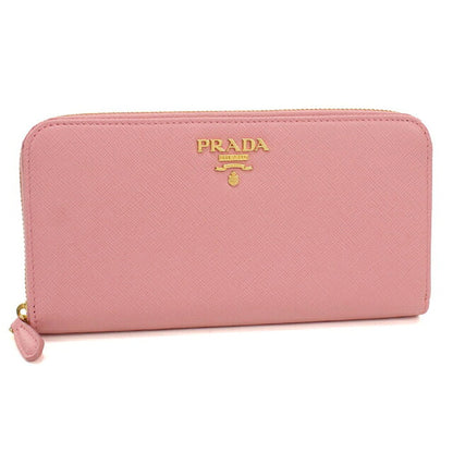 中古 プラダ 長財布ラウンドファスナー レディース ブランド PRADA サフィアーノマルチカラー  レザー 1ML506 ピンク USDPR119882011