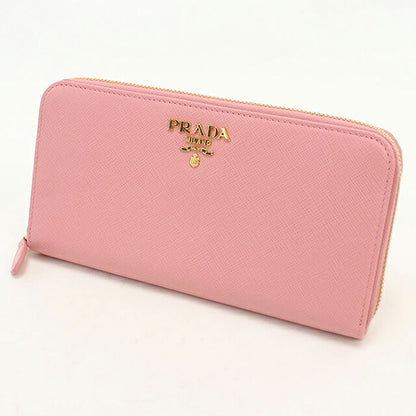 中古 プラダ 長財布ラウンドファスナー レディース ブランド PRADA サフィアーノマルチカラー  レザー 1ML506 ピンク USDPR119882011