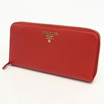 中古 プラダ 長財布ラウンドファスナー レディース ブランド PRADA サフィアーノレザー  レザー 1ML506 レッド USDPR119883011