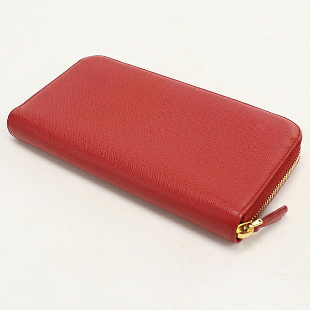 中古 プラダ 長財布ラウンドファスナー レディース ブランド PRADA サフィアーノレザー  レザー 1ML506 レッド USDPR119883011