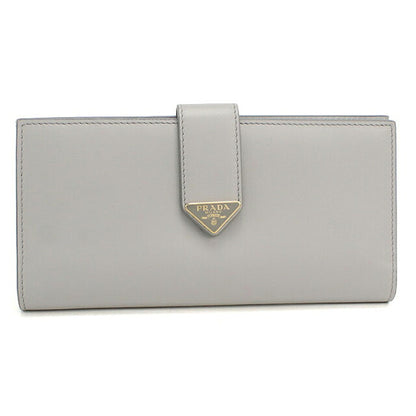 中古 プラダ 長財布二折 レディース ブランド PRADA  シティ カーフ タブ 1MV025 グレー USDPR119896011