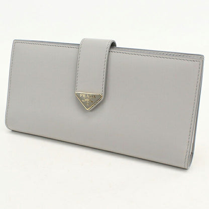 中古 プラダ 長財布二折 レディース ブランド PRADA  シティ カーフ タブ 1MV025 グレー USDPR119896011