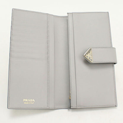 中古 プラダ 長財布二折 レディース ブランド PRADA  シティ カーフ タブ 1MV025 グレー USDPR119896011