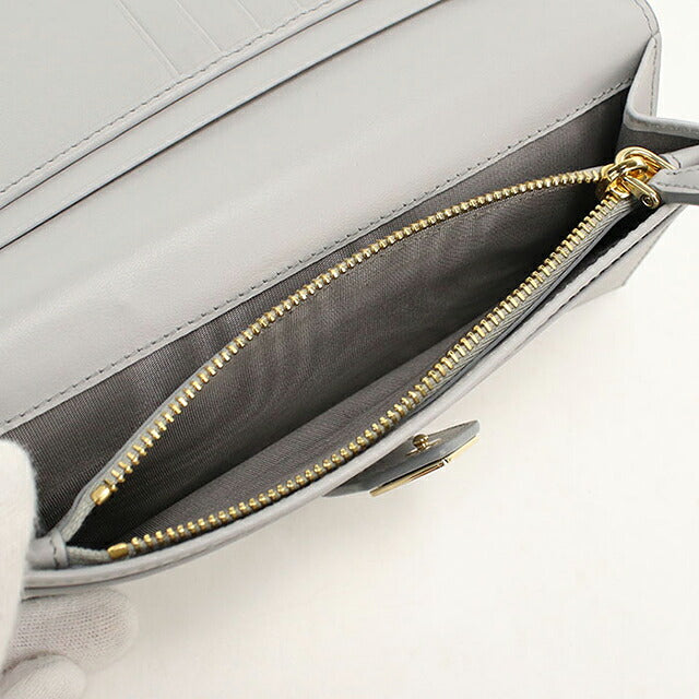 中古 プラダ 長財布二折 レディース ブランド PRADA  シティ カーフ タブ 1MV025 グレー USDPR119896011