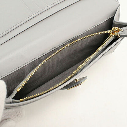 中古 プラダ 長財布二折 レディース ブランド PRADA  シティ カーフ タブ 1MV025 グレー USDPR119896011