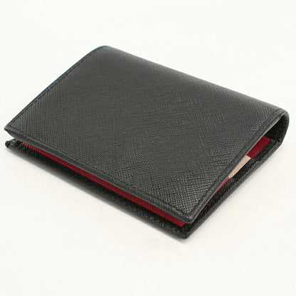 中古 プラダ 二つ折り財布 二折財布 コンパクト レディース ブランド PRADA  サフィアーノマルチカラー レザー 1MV204 ブラック USDPR119897011