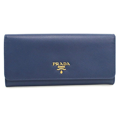 中古 プラダ 長財布二折 レディース ブランド PRADA  サフィアーノレザー レザー 1MH132 ブルー USDPR119898011