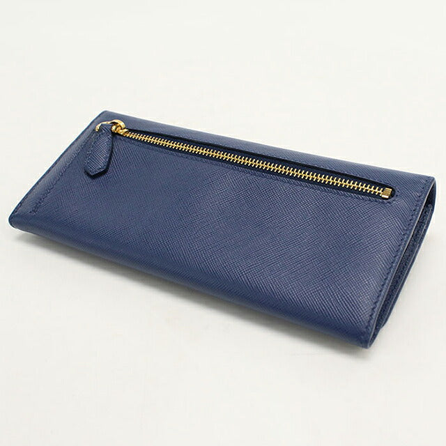 中古 プラダ 長財布二折 レディース ブランド PRADA  サフィアーノレザー レザー 1MH132 ブルー USDPR119898011