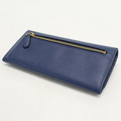 中古 プラダ 長財布二折 レディース ブランド PRADA  サフィアーノレザー レザー 1MH132 ブルー USDPR119898011